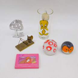 Vintage 1970s-80s Nostalgic Home Decor Trinkets Keychains Paperweights Ashtray alternative image