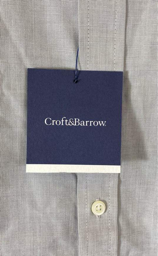 NWT Croft & Barrow Mens Gray Short Sleeve Collared Button-Down Shirt Size S image number 3