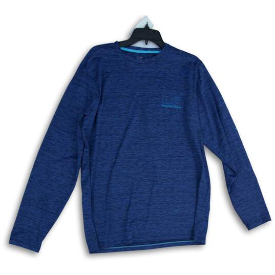 Vineyard Vines Mens Blue Heather Crew Neck Long Sleeve Pullover T-Shirt Size M image number 1