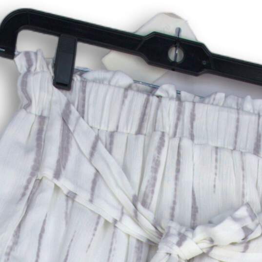 Jayne Womens White Striped Pleated Tie Front Paperbag Shorts Size M image number 3