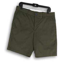 NWT Banana Republic Womens Chino Shorts Green Aiden Pockets Size 32