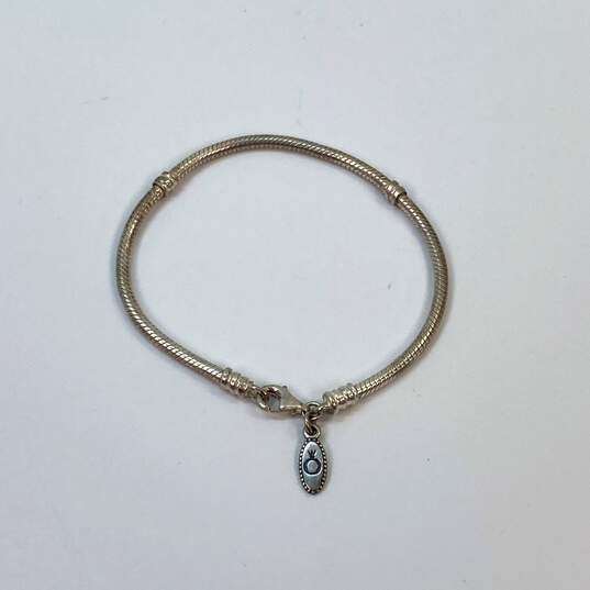 Designer Pandora 925 Sterling Silver Snake Chain Lobster Clasp Charm Bracelet image number 2
