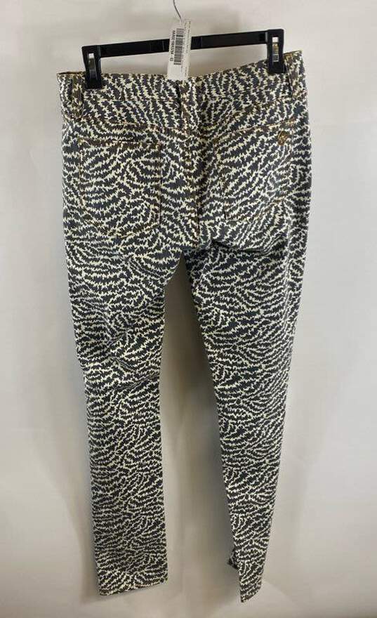 Tory Burch Womens Black White Animal Print Low Rise Super Skinny Jeans Size 29 image number 2
