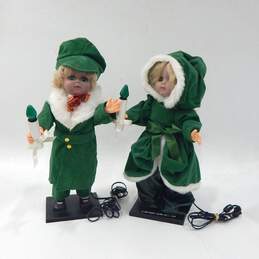 VTG 1988 Ultra Intl Child Boy & Girl Lighted Christmas Motionettes Working