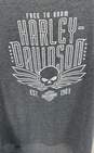 NWT Harley Davidson Womens Gray Graphic Print Crew Neck Pullover T Shirt Size S image number 4