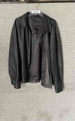 Perry Ellis Portfolio Mens Black Shell Genuine Leather Jacket Size XXL
