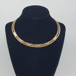 MGJ 14k Gold Multi Wire Necklace With Bar Stations 14.9g