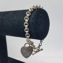OTO Sterling Silver Heart Tag Toggle Chain Bracelet 17.0g alternative image