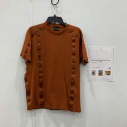 Emporio Armani Mens Pullover T-Shirt Short Sleeve Orange Size XL With COA