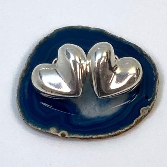 Designer Robert Lee Morris 925 RLM Sterling Silver Heart Stud Earrings image number 1