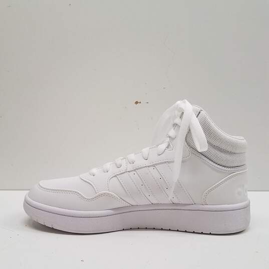 Adidas Hoops 3.0 Mid Triple White Athletic Shoes Women's Size 10 image number 2