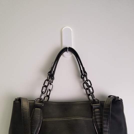 Buy the Simply Vera Vera Wang Black Faux Leather Medium Shoulder Tote  Satchel Bag
