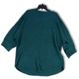 NWT Womens Green Knitted Round Neck 3/4 Sleeve Pullover Sweater Size 2X alternative image