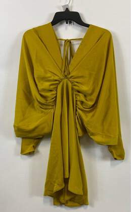 Asos Yellow Casual Plunge Mini Dress - Size 4 alternative image
