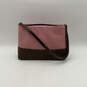 Womens Pink Brown Bottom Studs Single Strap Zipper Shoulder Bag image number 2