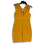 Womens Gold Lace Key Hole Back Sleeveless Bodycon Dress Size Large image number 2