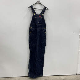 Mens Blue Denim Adjustable Strap Pockets Wide-Leg Overalls Pants Size 34X34