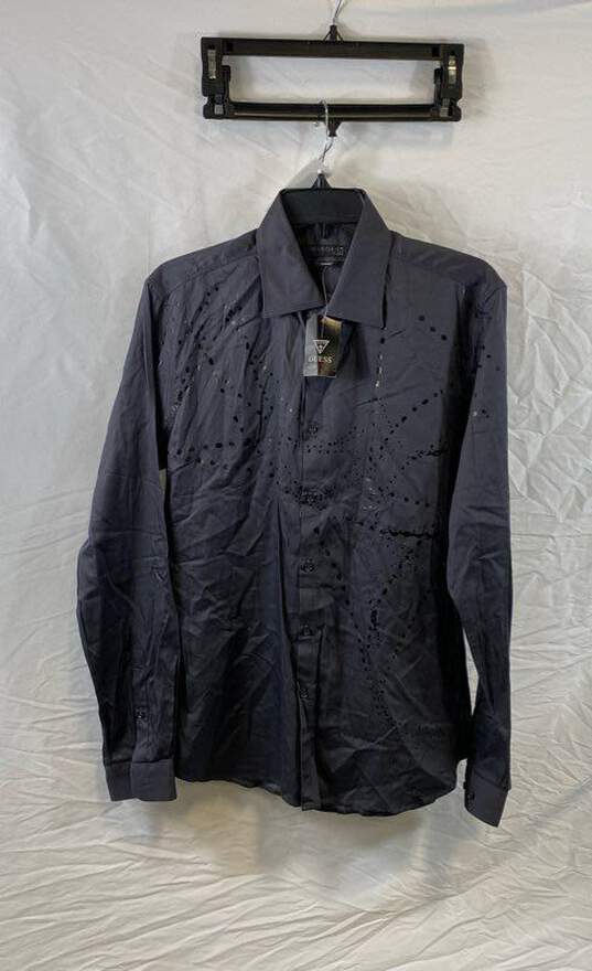 NWT Marciano By Guess Mens Black Long Sleeve Slim-Fit Button-Up Shirt Size Large image number 1