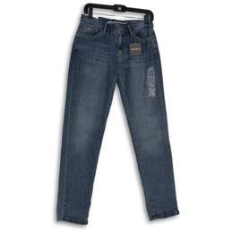 NWT Eddie Bauer Womens Blue 5-Pocket Design Flat Front Boyfriend Jeans Size 0