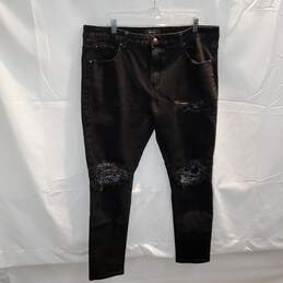 Amiri Distressed Black Bandana Knee Jeans Size 40