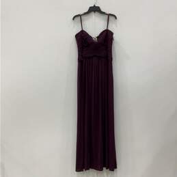 NWT BCBGMAXAZRIA Womens Maxi Dress Spaghetti Strap Long Prom Plum Purple Size 12