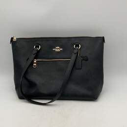 Coach Womens Gallery Black Gold Bag Charm Shoulder Strap Tote Bag Purse