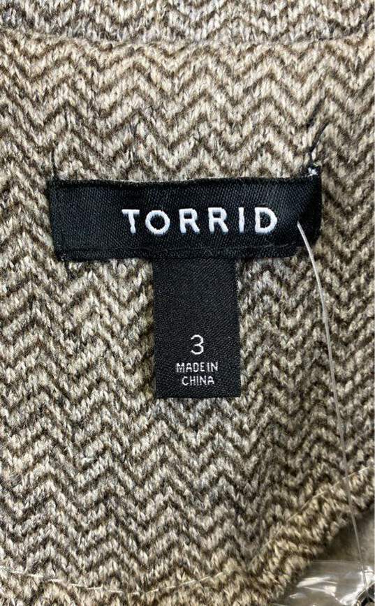 NWT Torrid Womens Gray Double Breasted Herringbone Fleece Trench Coat Size 3 image number 4
