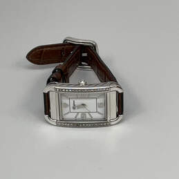 Designer Brighton Monaco Silver-Tone Adjustable Strap Analog Wristwatch