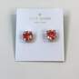 Designer Kate Spade New York Gold-Tone Red Crystal Cut Square Stud Earrings image number 1