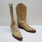 RUDEL Alligator Pattern Cowboy Boots Western Cream Leather Cross Men’s Sz 7 image number 1
