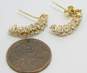 14K Yellow Gold 0.84 CTTW Round Diamond Half Hoop Earrings 2.6g image number 6