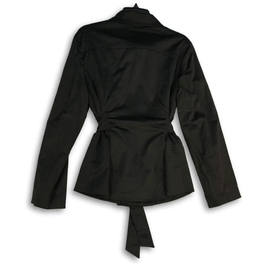 Harve Benard Womens Black Long Sleeve Flap Pocket Belted Jacket Size Medium image number 2