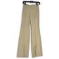 NWT Theory Womens Tan Flat Front Wide Leg Zipper Pocket Ankle Pants Size 00 image number 1