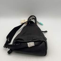 NWT Free People Womens Black Leather Adjustable Strap Triangle Sling Backpack alternative image