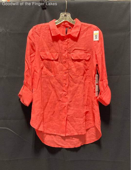 Calvin Klein Jeans Dusty Coral Long-Sleeve Shirt Size XS W/ Tag image number 1