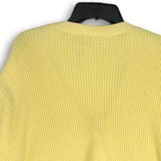 NWT Womens Yellow Knit Long Sleeve Button Front Cardigan Sweater Size L image number 4