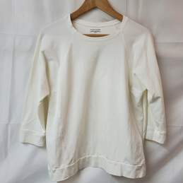 Eileen Fisher Loose Fit White Pullover LS Shirt Women's XS