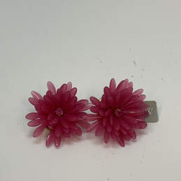 Designer J. Crew Gold-Tone Pink Crystal Stone Flower Shape Stud Earrings alternative image