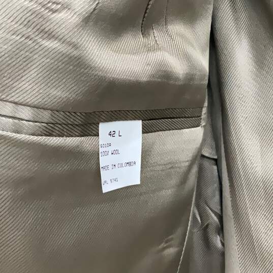 Oscar De La Renta Mens Gray Brown Blazer And Pants 2Pcs Suit Set Size 42L w/ COA image number 8