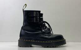 Dr. Martens 1460 Alt Dual Buckle Black Leather Combat Boots Women's Size 6