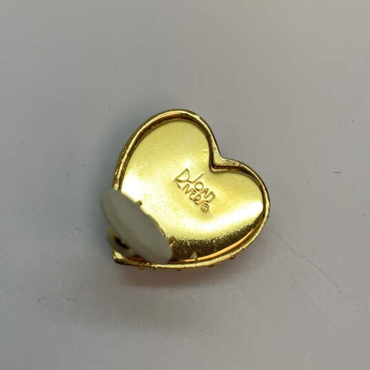 Designer Joan Rivers Gold-Tone Rhinestone Heart Shape Stud Earrings image number 4