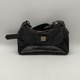Womens Brown Patterned Leather Adjustable Buckle Strap Shoulder Bag Purse alternative image