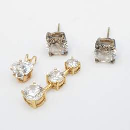 14K Gold Cubic Zirconia Jewelry Bundle 3pcs 4.3g