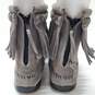 Minnetonka Gray Suede Double Layer Fringe Ankle Boots Women's Size 9.5 image number 4
