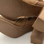 Womens Lakmeh Brown Leather Open Toe Side Zip Block Heel Booties Size 11M image number 5