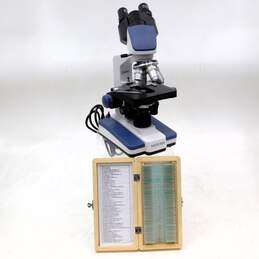 AmScope Binocular LED Compound Microscope 40X-2500X w/ Test Slide Set