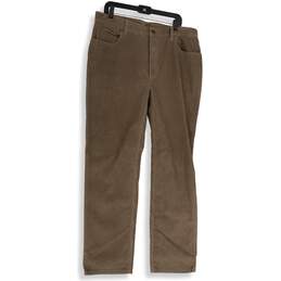 Jos. A. Bank Mens Taupe Corduroy Flat Front Straight leg Ankle Pants Size 38x32