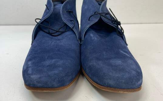 Heschung Blue Suede Lace Up Chelsea Ankle Boots Men's Size 7 M image number 3
