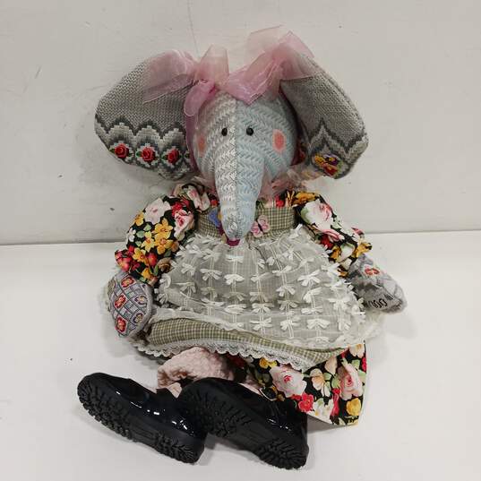 Vintage Handmade Patched Elephant Plush Toy image number 1