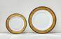 Porcelain Dinnerware Plates -Gold Rim 5 Piece Set - Versace Style Tableware image number 4